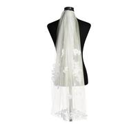 Elegantes velos de novia de perlas con parches de flores bordados, accesorios de peine para ceremonia de boda y eventos formales, velos de ceremonia de boda