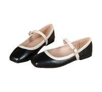 Elegantes Zapatillas de Vestir para Mujeres con una Correa de Hebilla, cómodos Zapatos de Ballet de los pies Cerrados de los pies Cuadrados, Zapatos clásicos de Estilo Mary Jane Style