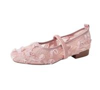 Elegantes zapatos casuales con cordones con puntera redonda e inserciones de malla transpirable para un uso cómodo durante todo el día, Rosa., 39 EU