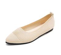 Elegantes zapatos casuales para mujer para la comodidad diaria, diseño de punta hueca, perfectos para primavera y verano, versátiles con pantalones casuales, suela plana para llevar todo el, beige, 38