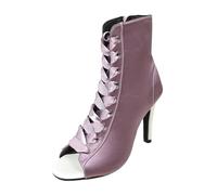 Elegantes Zapatos de Baile de Punta Abierta y tacón con Comodidad Transpirable para actuaciones y Uso Diario./365