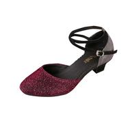 Elegantes zapatos de baile latino con detalles brillantes y acolchado cómodo para un agarre seguro en cada paso, morado, 39 EU