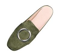 Elegantes zapatos de verano para mujer sandalias de cuero sandalias delanteras cerradas mulas traseras abiertas zapatillas ligeras casuales zapatos de verano planos deslizantes en mocasines suelas