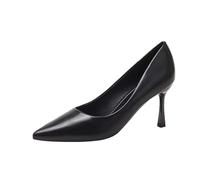 Elegantes zapatos negros con punta puntiaguda, sin lazo, para ropa de noche, tacones altos, plataforma-260, Negro , 41 EU