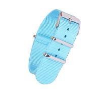 Elegantyl 18mm 20mm 22mm correa de reloj de color sólido nylon nato correa de reloj correa de reloj con hebilla de acero inoxidable, Azul, 22mm
