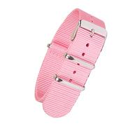 Elegantyl 18mm 20mm 22mm correa de reloj de color sólido nylon nato correa de reloj correa de reloj con hebilla de acero inoxidable, Rosado, 20mm