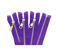 Elegantyl 2 Piezas 5# 30-60cm Cremallera de Metal de latón Cremallera de Cola Abierta para Accesorios de Costura DIY, Violeta, 60cm