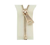 Elegantyl 5# 60/70/80/90/100/120/150cm Cremallera de Metal Dorado Cierre automático de Extremo Abierto para Coser Ropa Cremallera, 70cm