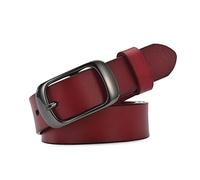 Elegantyl Cinturón casual para mujer Cinturón de cuero para mujer Cinturón de jeans Accesorios de ropa para mujer, Vino rojo, 100cm