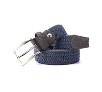 Elegantyl Cinturón elástico de colores mixtos para hombre, cinturón elástico tejido, cinturón de punto trenzado, cinturón de lona de 3,4cm de ancho, 120cm