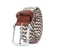 Elegantyl Cinturón elástico para hombre, cinturón de tela vaquera a rayas de 3,4cm de ancho, cinturón largo trenzado de punto, cinturón extensible de 160cm, 140cm