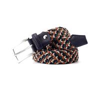 Elegantyl Cinturón elástico tejido informal para hombre y mujer, cinturones elásticos trenzados de lona de colores mezclados, 3,4cm de ancho, 115cm