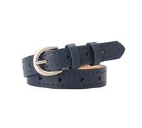Elegantyl Cinturón fino para mujer, cinturones de cuero con forma de corazón calado para mujer, cinturón informal con hebilla para mujer, cinturón vaquero, Armada, 105cm