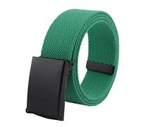 Elegantyl Cinturón para hombre, informal, con hebilla de Metal, correas lisas, cinturones de lona, ancho de 3,8cm, cinturón trenzado de nailon, Verde, 120cm
