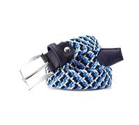 Elegantyl Cinturón trenzado de nailon para hombre, cinturón informal de 3,4cm de ancho, cinturón trenzado mixto de cuatro colores, 145cm