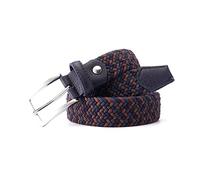 Elegantyl Cinturón trenzado de nailon para hombre, cinturón informal de 3,4cm de ancho, cinturón trenzado mixto de cuatro colores, 110cm
