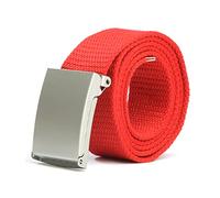 Elegantyl Cinturones informales para hombre, cinturón táctico de 3,8cm de ancho, cinturón trenzado de nailon para vaqueros, cinturón de lona informal para hombre, Rojo, 110cm