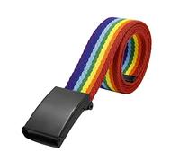 Elegantyl Cinturones tejidos de colores para hombres y mujeres, cinturón trenzado de nailon de Color a rayas, cinturones de lona arcoíris de 3,8cm, 130cm