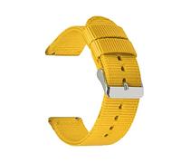 Elegantyl Correa de reloj de liberación rápida de 18mm, 20mm, 22mm, 24mm, correa de reloj de nailon de lona Nato, accesorios para reloj, Amarillo, 24mm
