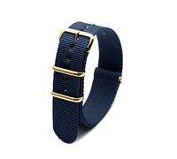 Elegantyl Correa de reloj de repuesto de nailon correas de reloj de nailon de tela colorida con hebilla dorada 18 20 22 24mm, Azul, 20mm
