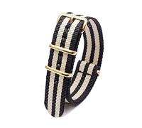 Elegantyl Correa de reloj de repuesto de nailon correas de reloj de nailon de tela colorida con hebilla dorada 18 20 22 24mm, 18mm