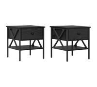 Eleganz 2 mesitas de noche de madera de fibra de densidad media, 40 x 42 x 45 cm, cómoda para dormitorio con espacio de almacenamiento, moderna y duradera