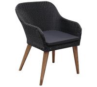 Eleganz 2 sillas de jardín con tapicería de ratán sintético y marco de acero, acabado al óleo de madera de acacia, duraderas y cómodas para terraza y jardín