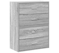 Eleganz 2 unidades de armarios con 2 cajones Sonoma gris 60 x 31 x 40 cm - Sala de estar, ahorro de espacio y elegante para espacios pequeños, solución de almacenamiento moderna