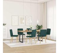 Eleganz 6 sillas de comedor de tela verde oscuro, otomana cómoda y estable para salón, comedor o jardín | Sillas de diseño moderno para familias y anfitriones