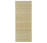 Eleganz Alfombra de bambú de 80 x 200 cm, rectangular, natural, con borde de polipropileno, ecológica y duradera, para salón, dormitorio, ideal para viviendas sostenibles