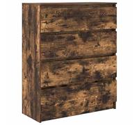 Eleganz Aparador de madera de roble ahumado, 80 x 35 x 99 cm, muebles de salón para salón moderno, muebles de almacenamiento elegantes y duraderos