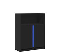 Eleganz Aparador negro 77 x 34 x 100 cm de madera - Moderno juego de muebles de salón con iluminación, espacio para espacios pequeños