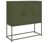Eleganz Aparador verde oliva 100,5 x 39 x 107 cm - Moderno mueble de salón de acero para espacios pequeños, solución de almacenamiento con diseño elegante