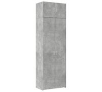 Eleganz Armario alto de color gris hormigón, 70 x 42,5 x 225 cm, moderno armario de salón de madera | ahorra espacio y elegante para espacios pequeños, parte frontal brillante y almacenamiento estable