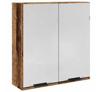 Eleganz Armario con espejo de baño con aspecto de madera envejecida, 64 x 20 x 66,5 cm, de material de madera con cristal, elegante juego de muebles de baño para un ambiente moderno, ahorra espacio y