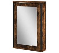 Eleganz Armario con espejo de baño de roble ahumado, 42 x 12 x 60 cm, juego de muebles de baño de material de madera, ahorra espacio y elegante, ideal para baños pequeños, almacenamiento moderno