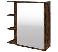 Eleganz Armario con espejo de baño de roble ahumado, 62,5 x 20,5 x 64 cm, juego de muebles de baño de madera y acrílico, elegante y ahorra espacio, moderno armario con espejo para baño