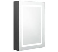 Eleganz - Armario con espejo para baño gris 50 x 13 x 70 cm - MDF con revestimiento de resina de melamina y cristal - Moderno armario de baño con iluminación, espacio para baños pequeños