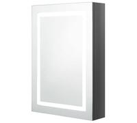 Eleganz - Armario con espejo para baño, gris, 50 x 13 x 70 cm, MDF con revestimiento de resina de melamina y cristal, moderno y ahorra espacio, ideal para baños pequeños