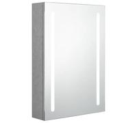 Eleganz - Armario con espejo para baño gris hormigón 50 x 13 x 70 cm - Armario de baño moderno con iluminación de MDF con revestimiento de resina de melamina y cristal - Optimización del espacio de