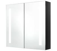 Eleganz - Armario con espejo para baño - Moderno armario de baño de MDF con revestimiento de resina de melamina y cristal - 62 x 14 x 60 cm, negro brillante - Espacio para objetos pequeños, elegante y