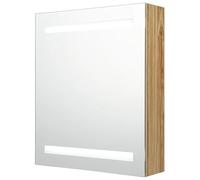 Eleganz Armario de baño con aspecto de roble, 50 x 14 x 60 cm, moderno armario con espejo con MDF y revestimiento de resina de melamina, cristal, espacio para muebles de baño
