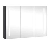 Eleganz Armario de baño con espejo de madera MDF con revestimiento de resina de melamina y cristal, 89 x 14 x 62 cm, moderno armario con espejo con iluminación para el baño