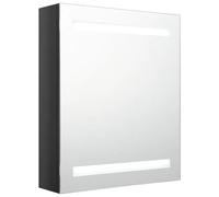 Eleganz Armario de baño con espejo - Moderno armario de baño de MDF con revestimiento de resina de melamina y cristal - 50 x 14 x 60 cm - Negro brillante - Espacio de almacenamiento e iluminación