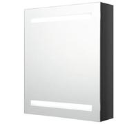 Eleganz Armario de baño con espejo negro 50 x 14 x 60 cm - Armario de baño moderno con cristal y revestimiento de resina de melamina MDF, armario con espejo con iluminación para baños elegantes
