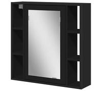 Eleganz Armario de baño con espejo negro 60 x 16 x 60 cm de material de madera con cristal y acero con recubrimiento en polvo - Armario de baño moderno para más espacio y estilo