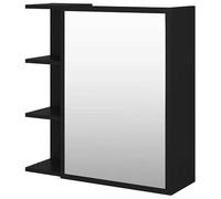 Eleganz Armario de baño con espejo negro 62,5 x 20,5 x 64 cm de madera y acrílico | elegante juego de muebles de baño con espejo | ahorro de espacio y duradero para baños modernos