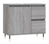 Eleganz Armario de baño gris Sonoma 65 x 33 x 60 cm - Mueble de baño de madera y hierro, moderno y ahorra espacio para baños pequeños, elegante juego de muebles para el orden en el baño