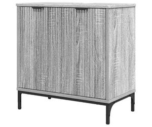 Eleganz Armario de lavabo Sonoma gris 60,5 cm - Juego de muebles de baño de madera, ahorro de espacio para baños pequeños, solución de almacenamiento moderna con puerta