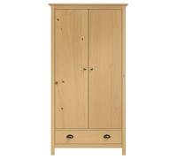 Eleganz Armario de madera maciza de pino Hill 89 x 50 x 170 cm - armario de 2 puertas para dormitorio y sala de estar - duradero y elegante